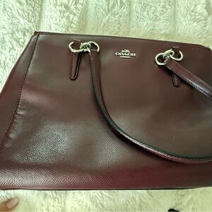 Coach Dark Red Leather Shoulder Bag
